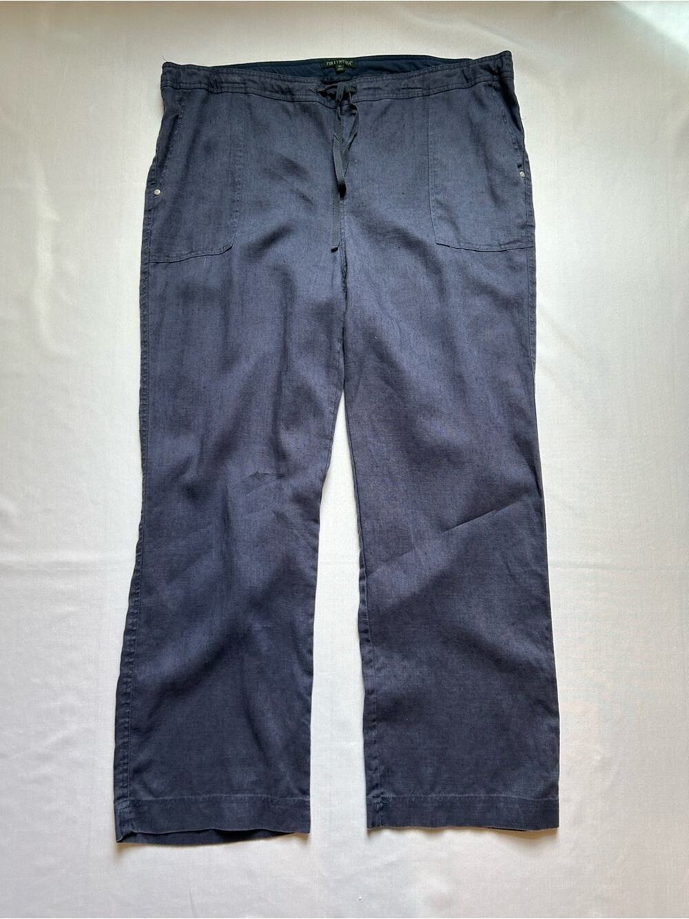 For Cynthia 100% Linen Pants Blue XL
